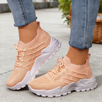 Damen Sportliche Knit Sneakers mit rutschfester Sohle R&B