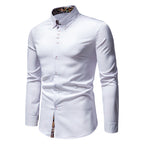Herren elegantes Langarmhemd mit auffälligem Paisley-Muster R&B