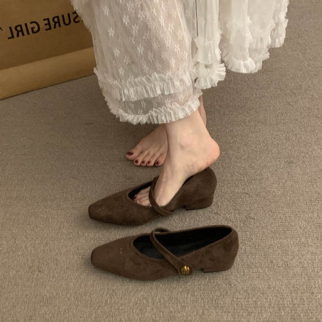 Damen elegante Slipper mit modischem Riemchen und hochwertiger Obermaterialstruktur R&B