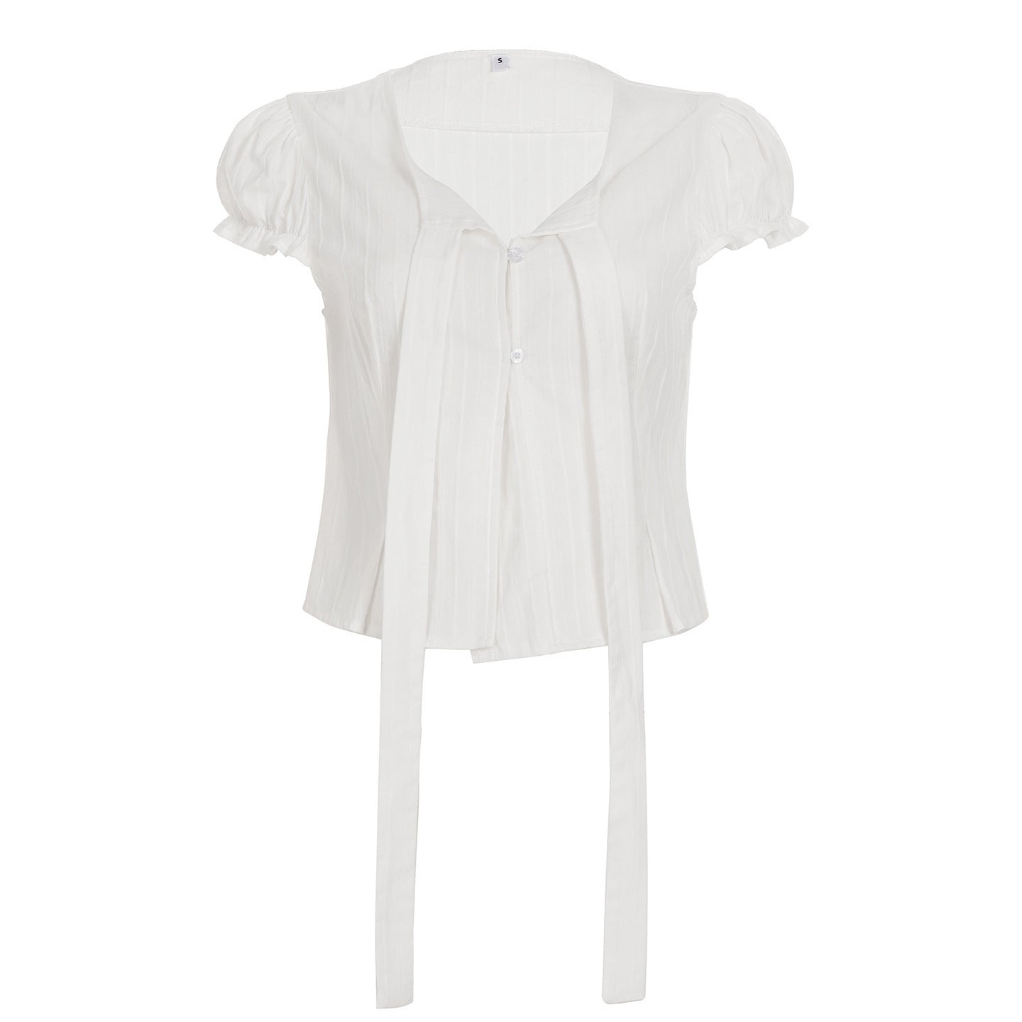 Damen kurzarm bluse mit dekorativen bindR&Bändern R&B