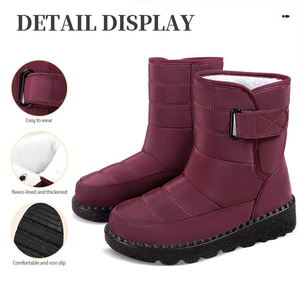 Damen Warm gefütterte Winterstiefel mit verstellbarem Riemen R&B
