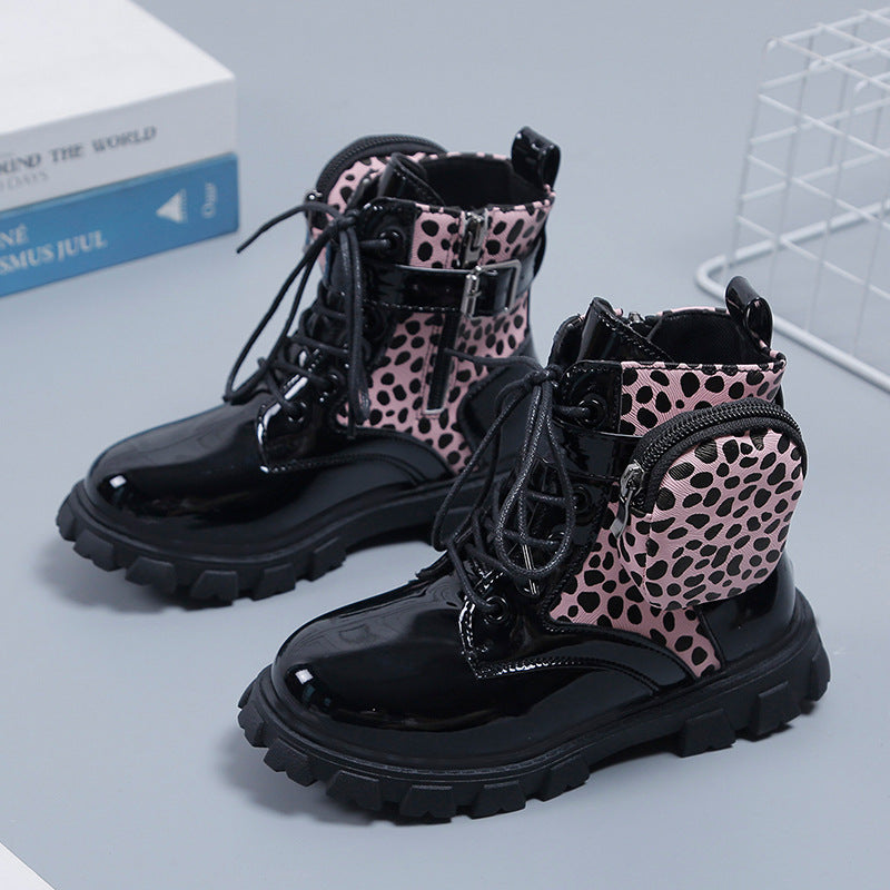 Damen modische und funktionale Stiefeletten mit seitlicher Tasche R&B