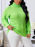 Damen Strickpullover mit hohem Kragen und strukturiertem Design