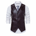Herren elegante Kunstlederweste
