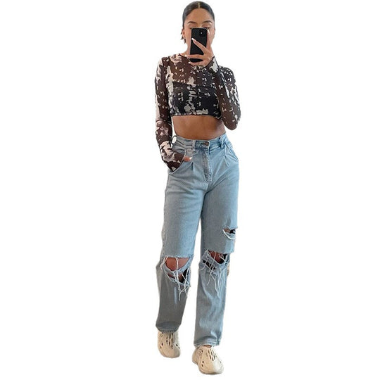 Damen lockere Jeans-Shorts R&B