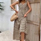Damen Maxikleid mit V-Ausschnitt und raffiniertem Bindegürtel R&B