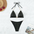Damen Triangel-Bikini mit Kettenakzenten und eleganter Schnürung