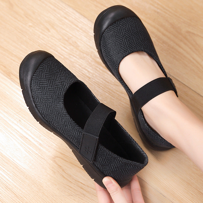 Damen Bequeme Ballerina-Schuhe mit verstellbarem Riemen