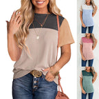 Damen modisches Rippoberteil mit kontrastierenden Farbblockdetails R&B