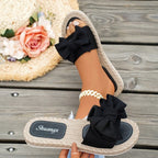 Damen modische Espadrilles mit dekorativem Schleifen-Detail R&B