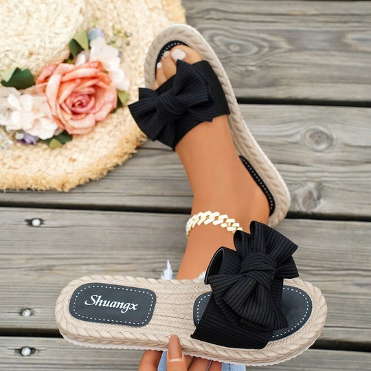 Damen modische Espadrilles mit dekorativem Schleifen-Detail R&B