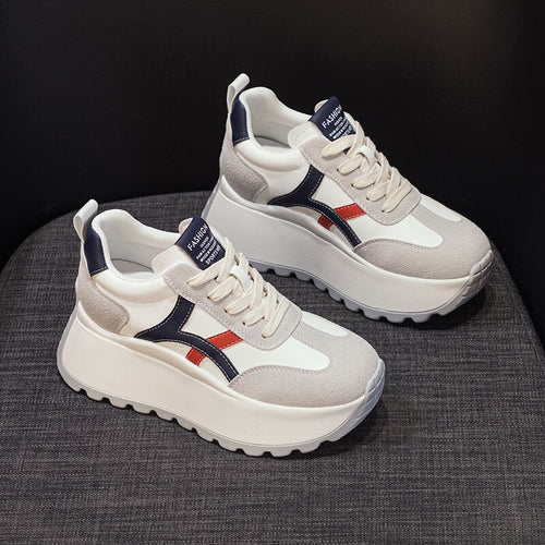 Damen Sportliche Damen Sneaker mit hohem Plateau und hochwertiger Dämpfung R&B