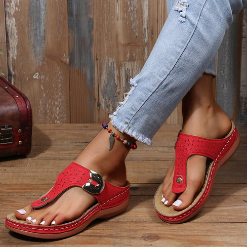 Damen Feine Zehentrenner-Sandalen mit modischem Riemendesign R&B