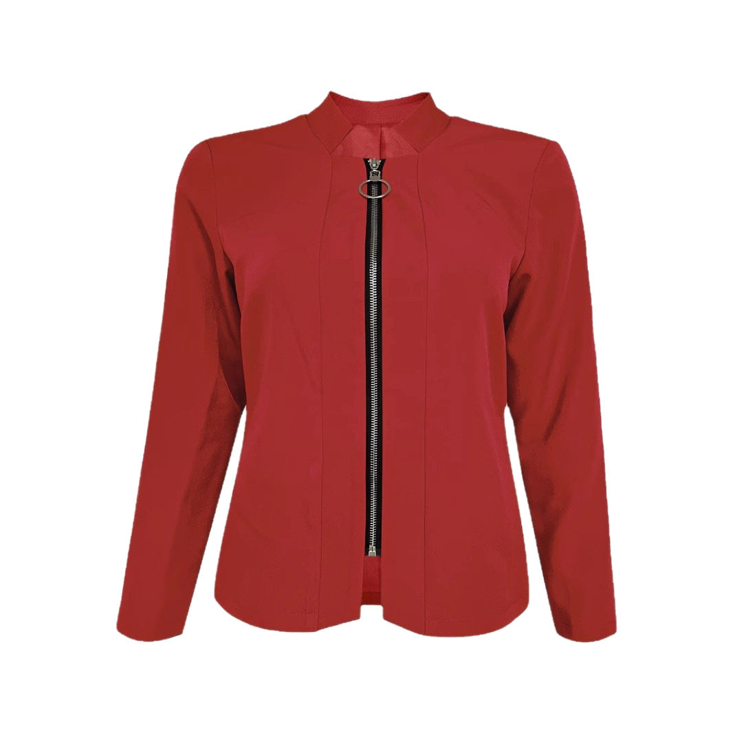 Damen Bikerjacke mit innovativem Schnitt und praktischen Reißverschlussdetails R&B