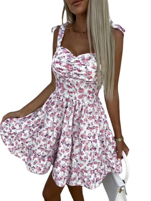 Damen Sommerliches Blümchenkleid mit taillierten Rüschendetails R&B