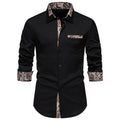 Herren klassisches Langarmhemd mit modernem Paisley-Muster R&B