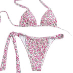 Damen Floral Triangel-Bikini mit seitlichen BindR&Bändern R&B