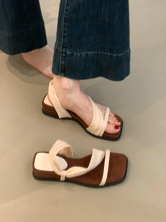 Damen modische Sandalen mit eleganten Riemen und attraktiven Leopardenmuster R&B
