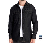 Herren nan tailliertes Jeanshemd mit Kentkragen, aufgesetzten Brusttaschen und Kontraststeppung R&B