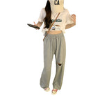 Damen bequeme Freizeithose mit modischen Cut-Out-Details
