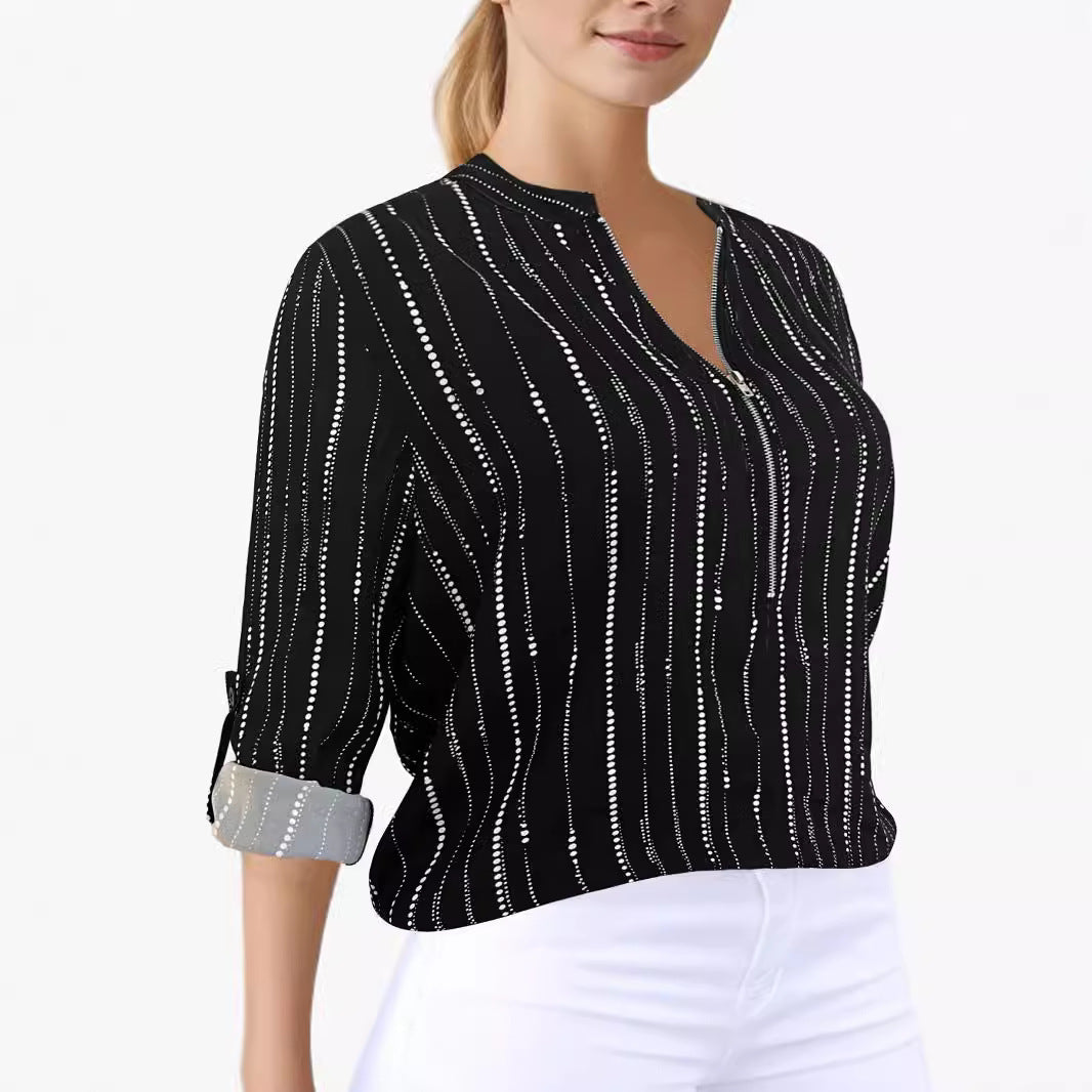 Damen Casual Bluse mit stilvollem Streifenmuster R&B