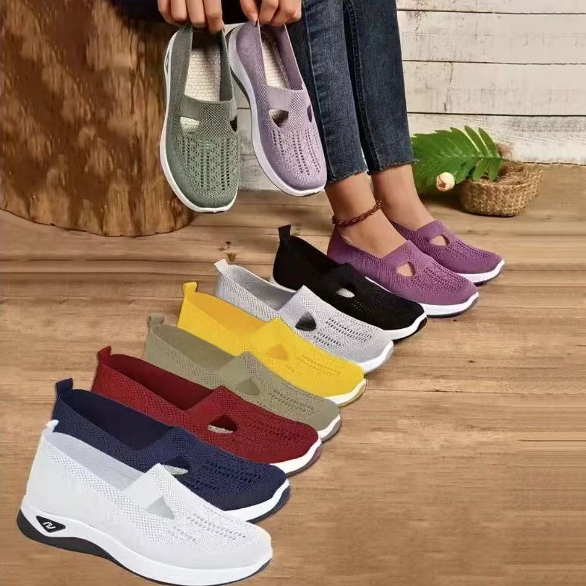Damen Slip-On Sportschuhe mit luftdurchlässigem Netzdesign R&B