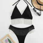 Damen Triangel-Bikini mit festlichem Fransen-Design R&B