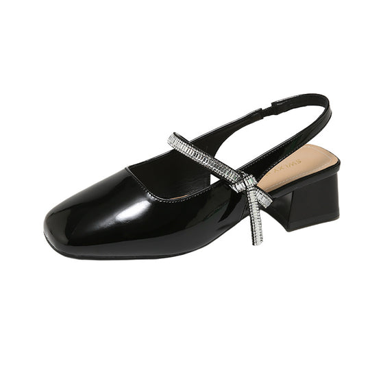 Damen Slingback-Pumps mit glitzerndem Riemchen und bequemer Sohle R&B