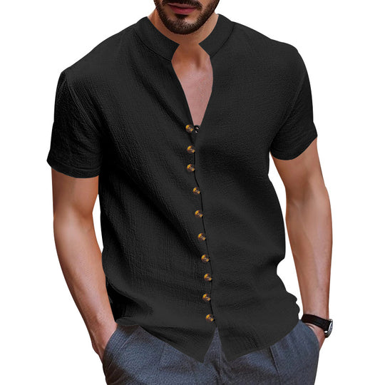 Herren Kurzarmhemd mit modernen Knopfdetails R&B