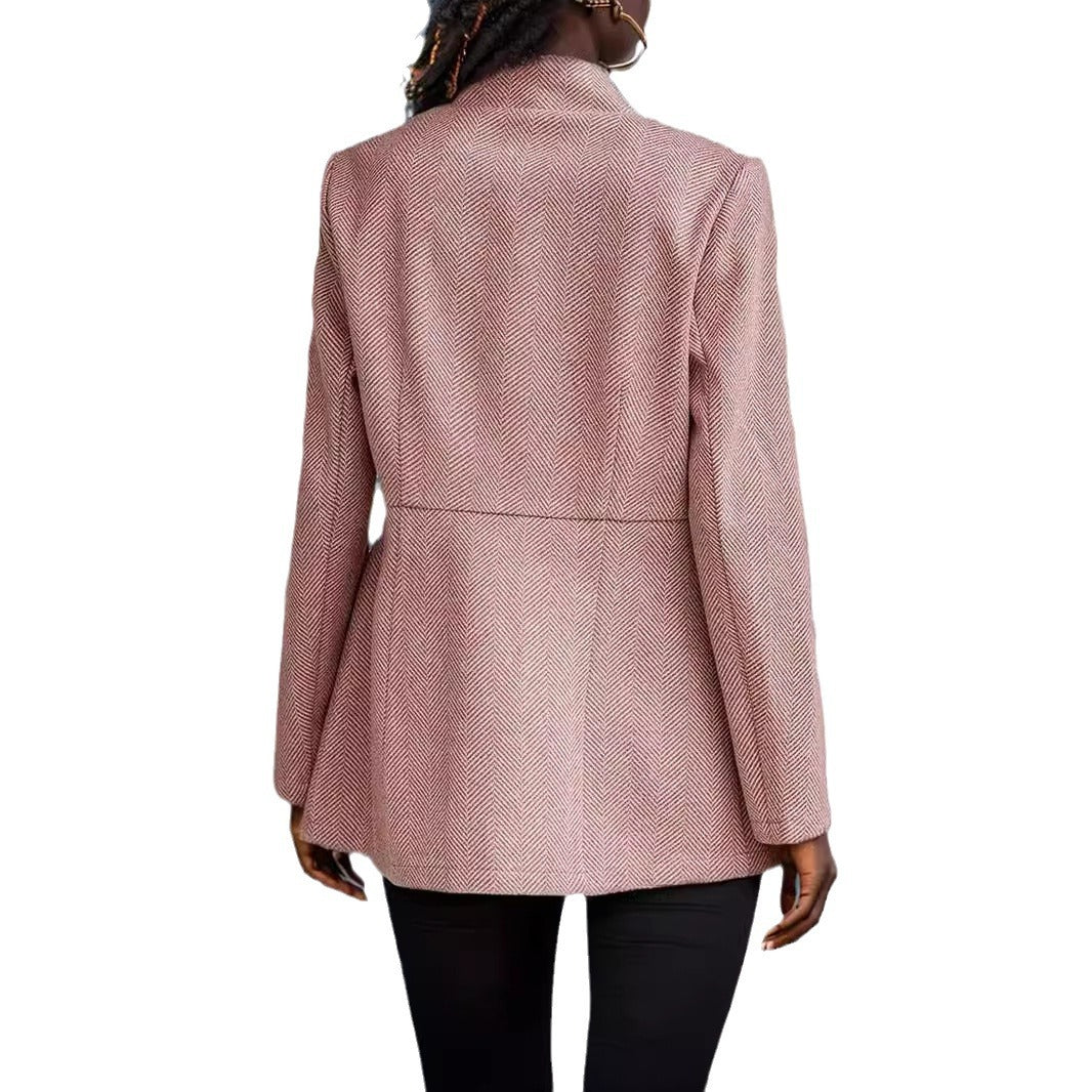 Damen eleganter Blazer mit Wabenstruktur und tailliertem Schnitt R&B