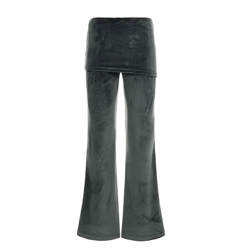 Damen Flared Hose aus weichem Velours R&B