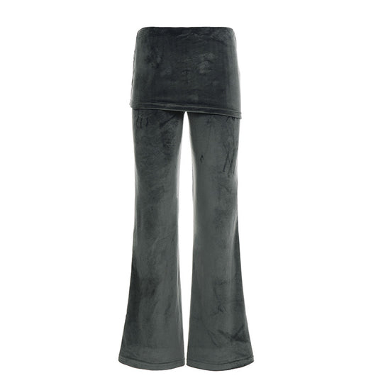 Damen Flared Hose aus weichem Velours R&B