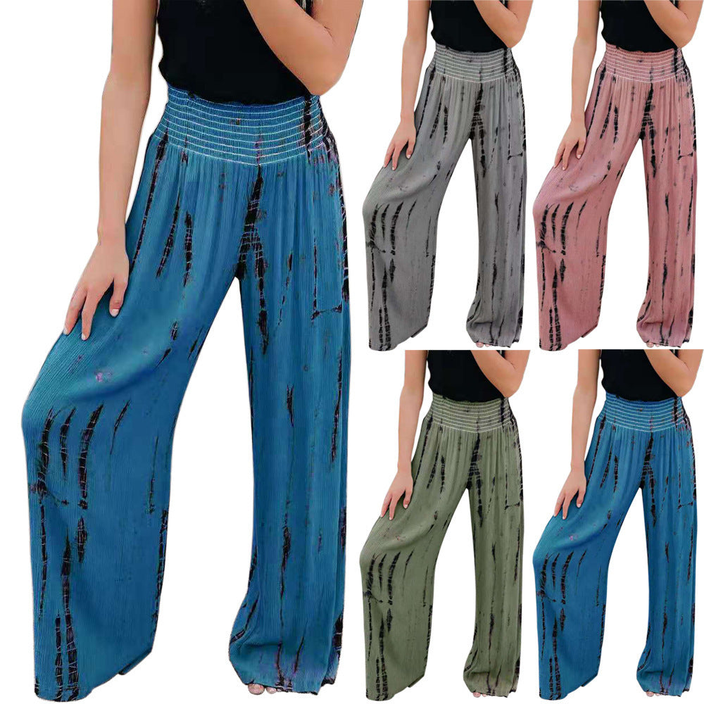 Damen Palazzo-Hose mit dehnbarem Taillenbund und modernem Streifenmuster R&B
