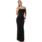 Damen Galakleid mit asymmetrischem Ausschnitt und dekorativem Wickeldetail R&B