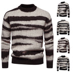 Herren modischer Strickpullover mit einzigartigem Streifenmuster