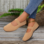 Damen Bequeme Ballerinas mit elastischem Riemen und atmungsaktivem Obermaterial