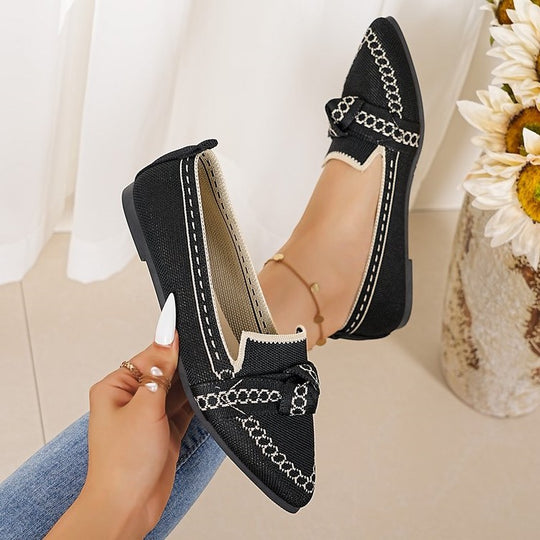 Damen elegante Slipper mit dekorativer Kettenapplikation R&B