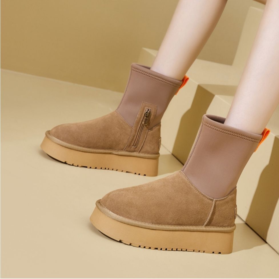 Damen Modische Stiefel mit elastischem Obermaterial und rutschfester Sohle R&B