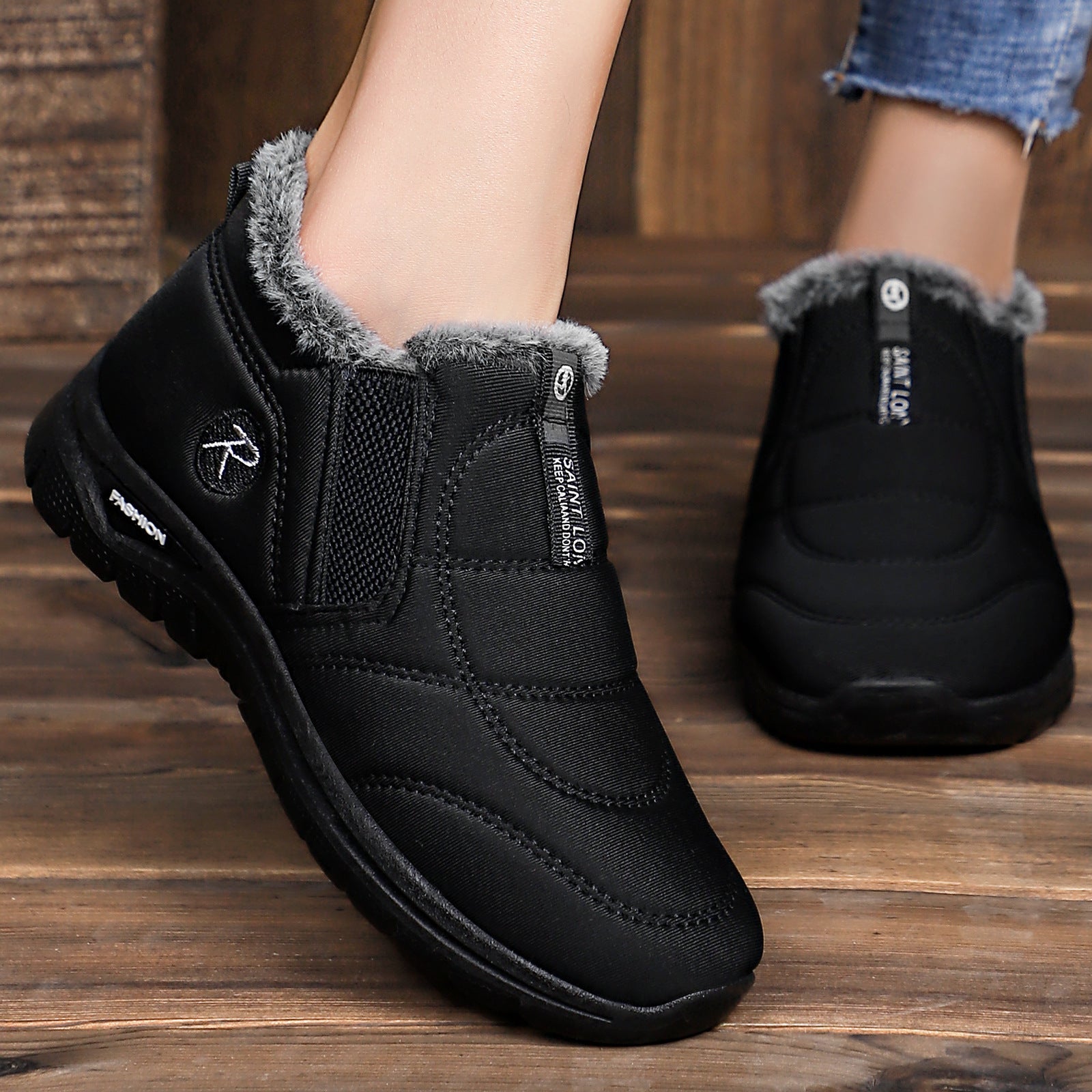 Damen Sneaker mit Warmfutter und elastischem Einschlupf R&B