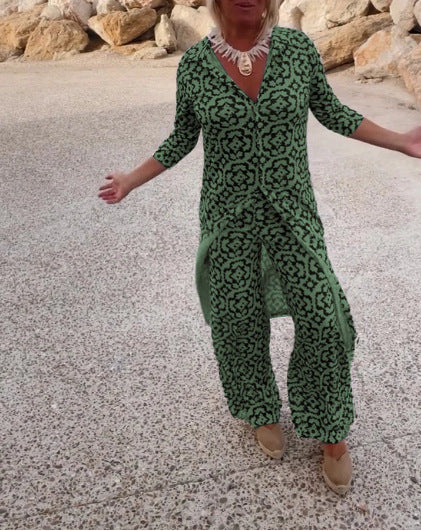 Damen Maxikleid mit raffiniertem Muster und asymmetrischem Saum R&B