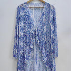 Damen luftiger Strand-Kimono mit floralem Muster R&B