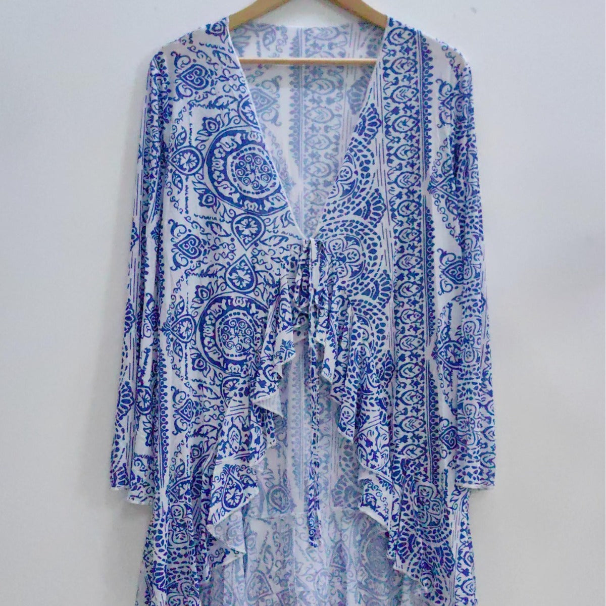 Damen luftiger Strand-Kimono mit floralem Muster R&B