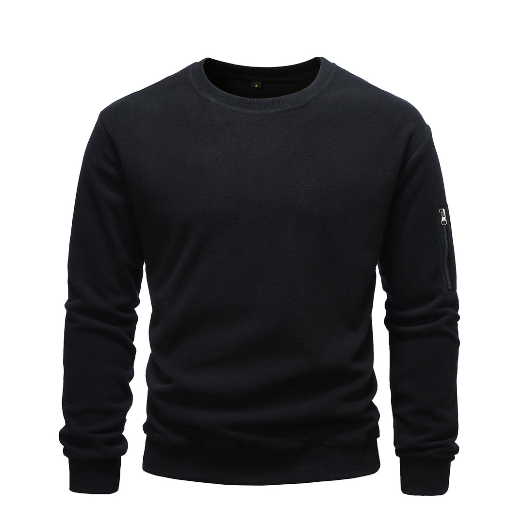 Herren kuscheliger Fleece-Pullover mit Reißverschlusstasche R&B