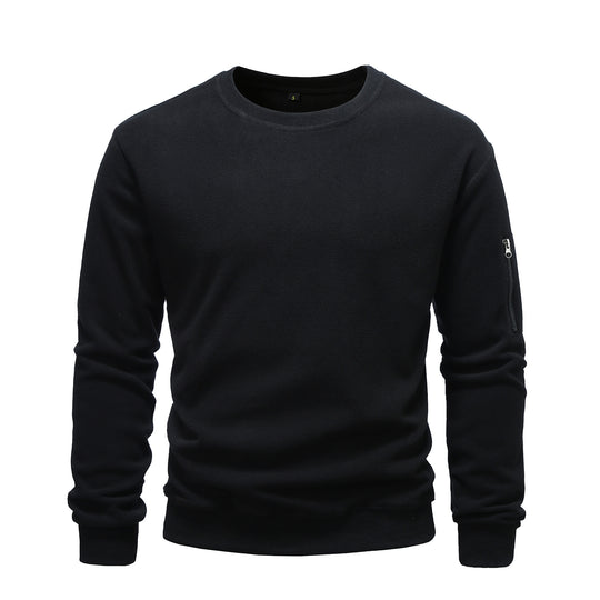 Herren kuscheliger Fleece-Pullover mit Reißverschlusstasche R&B