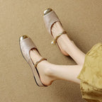 Damen modische Ballerinas mit dekorativem Riemchen und weicher Innensohle R&B