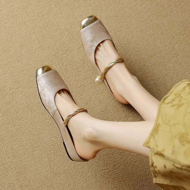 Damen modische Ballerinas mit dekorativem Riemchen und weicher Innensohle R&B