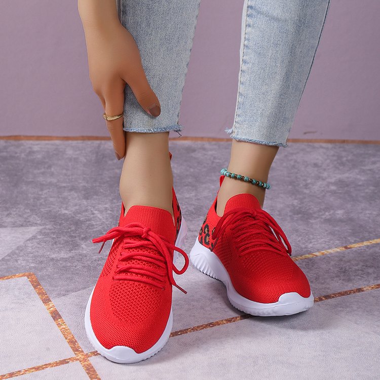 Damen Atmungsaktive Sneakers im modernen Leopardenmuster R&B