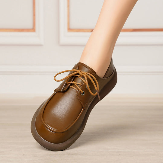 Damen elegante Schnürschuhe aus hochwertigem Kunstleder mit rutschfester Sohle R&B