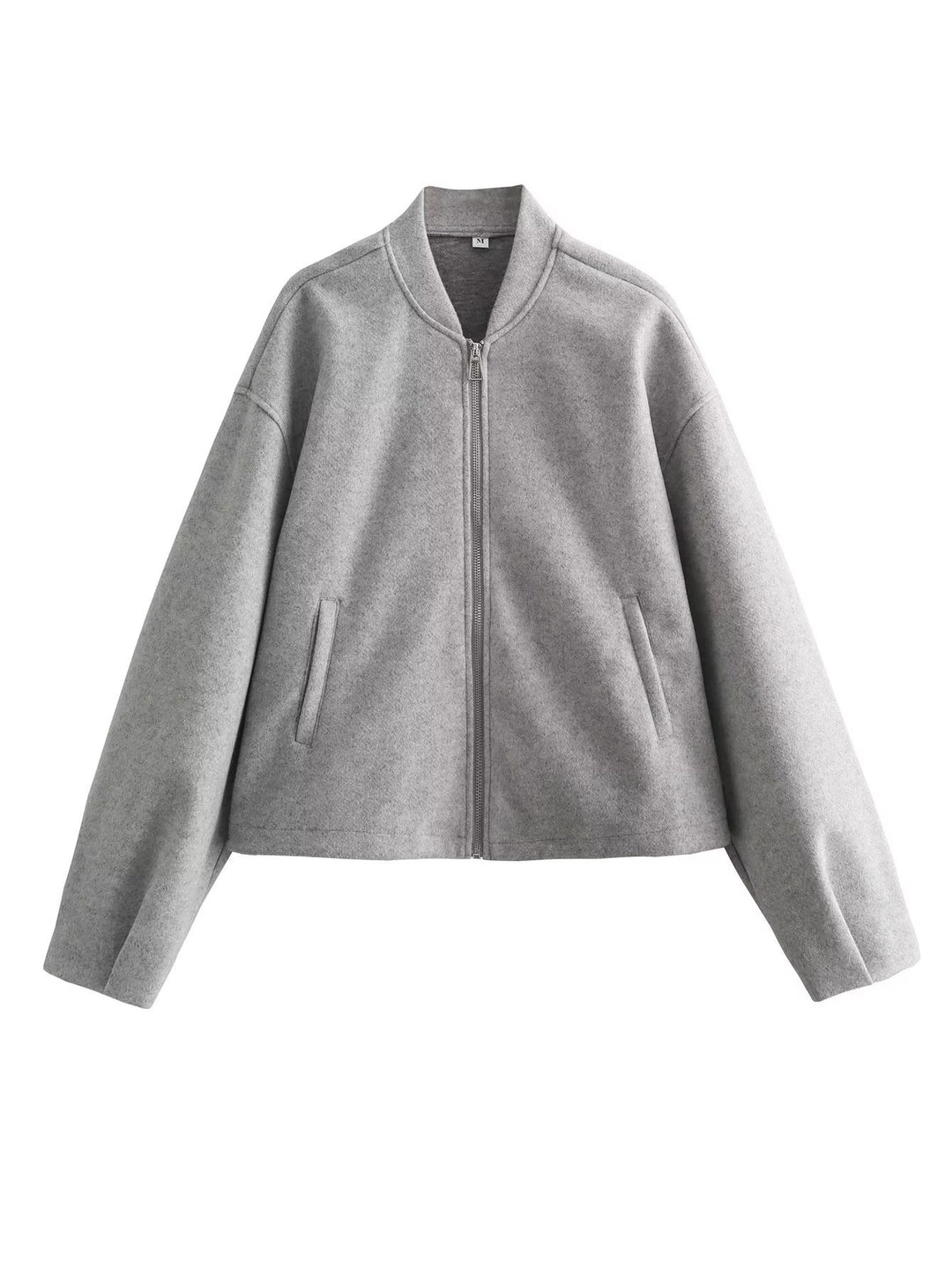 Damen lässige Übergangsjacke mit Stehkragen und asymmetrischem Schnitt R&B