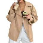 Damen Oversized Trenchcoatjacke mit eleganten Details R&B